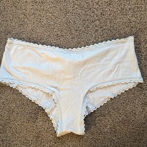 NWT Victoria’s Secret Lace Trim light blue cheeky Panties sz XL